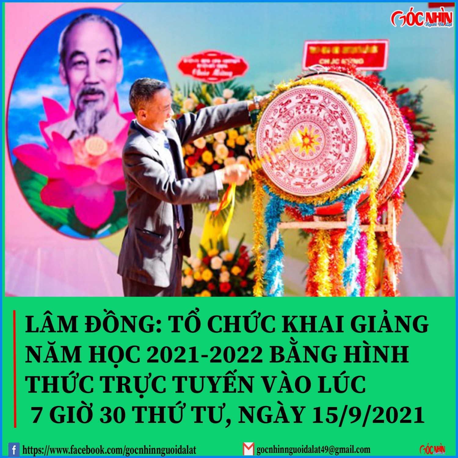 Lâm Đồng tổ chức lễ khai giảng năm học 2021 - 2022 bằng hình thức trực tuyến